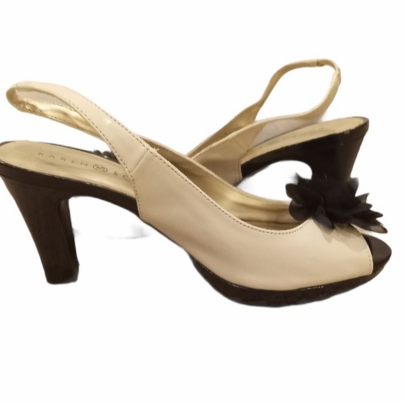 Karen Scott Open Toe Kremlin Flower Heels - Picture 4 of 6